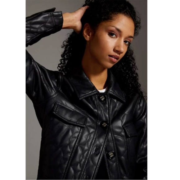 Maeve by Anthropologie Quilted Faux Leather Jacket - Picture 2 of 6